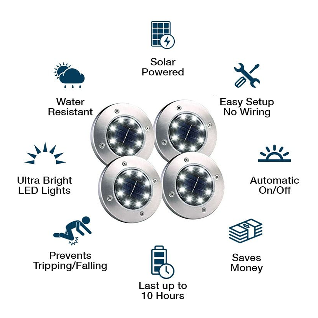 Lampe solaire décorative pour allées extérieures (x4)