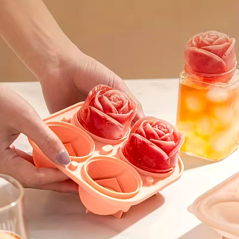 Moule à glaçons style rose pour verres raffinés