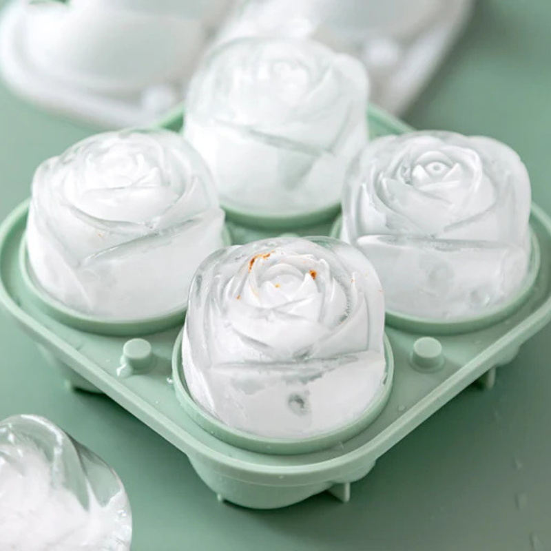 Moule à glaçons style rose pour verres raffinés