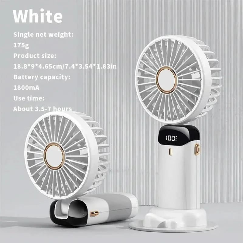 Kraftvoller Mini-Ventilator mit intelligentem LED-Display 