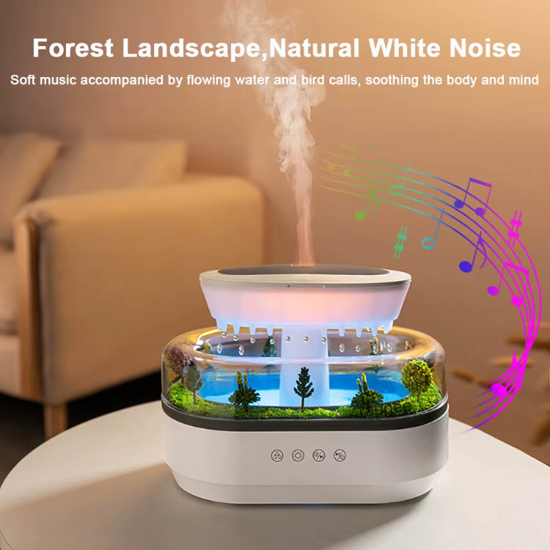 Diffuseur mit Regeneffekt - Klang, Nebel & Ambiente-Beleuchtung 