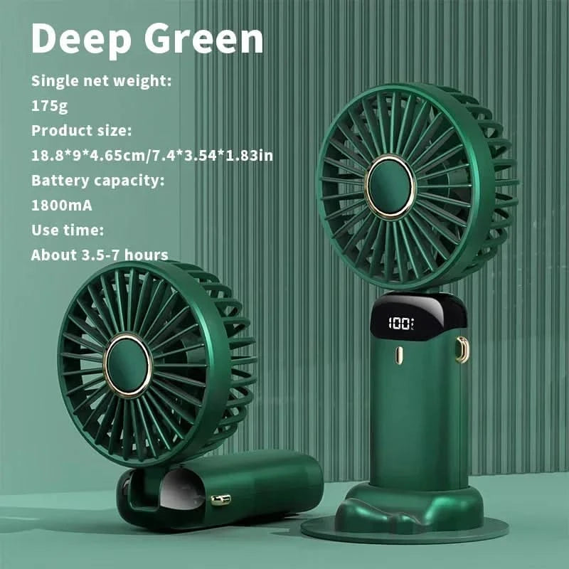 Kraftvoller Mini-Ventilator mit intelligentem LED-Display 