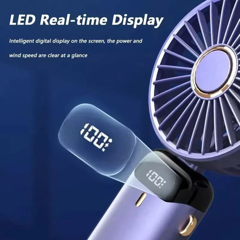 Kraftvoller Mini-Ventilator mit intelligentem LED-Display 