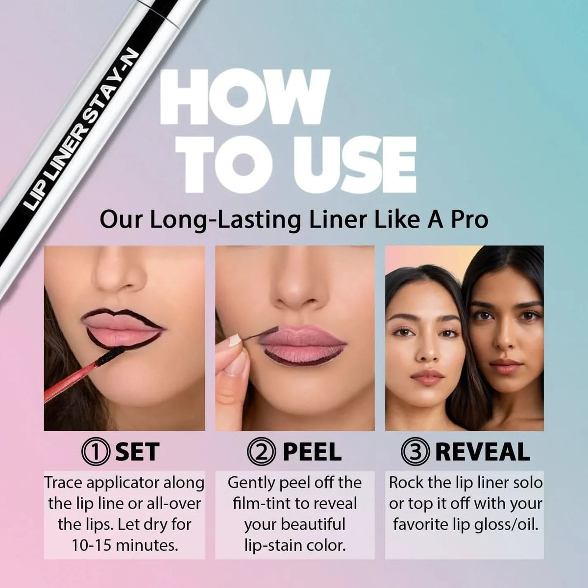 Perfekt geformte Lippen, 12 Stunden lang ohne Nachbesserung 